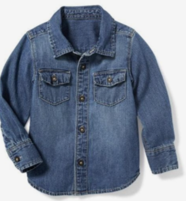 Boy's Double Pocket Full Button Placket Denim Shirt.