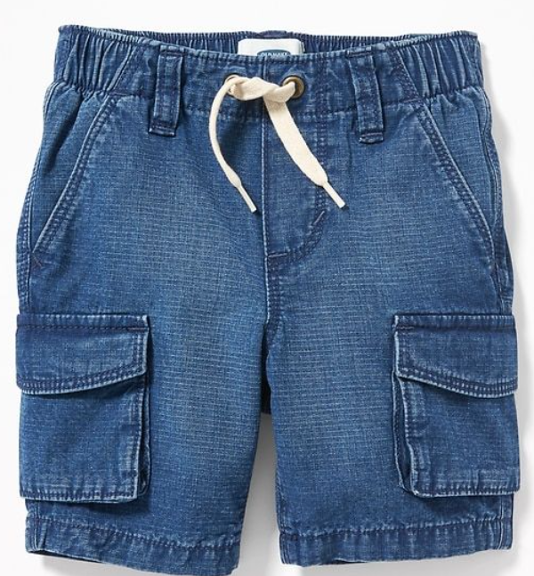 Boys Regular Fit Cargo Denim Shorts.
