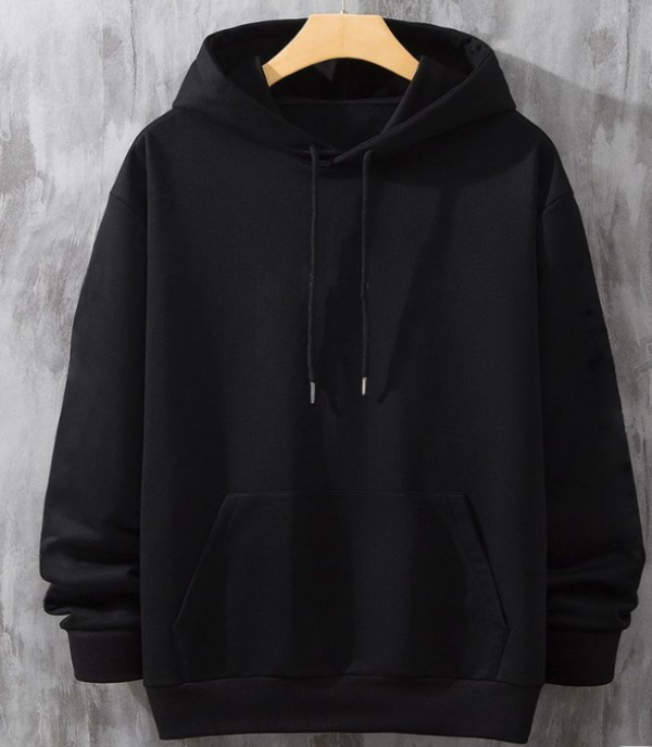 Boy's Solid Black Color Regular Fit Sweatshirt.
