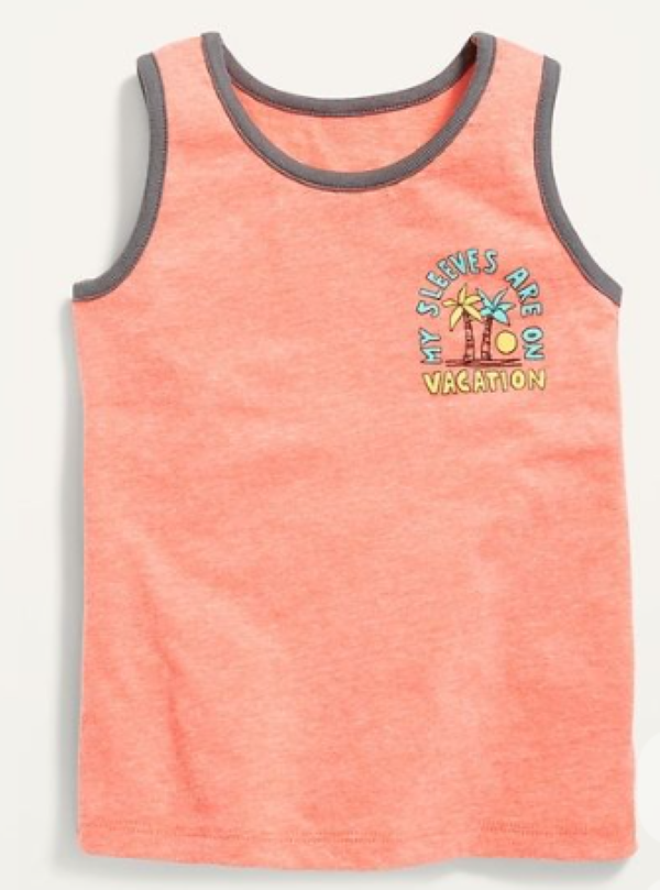 Boy's Vintage Color Regular Fit Tank Top.