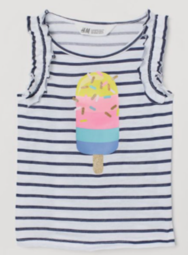 Chest Print Girl's Toddler's Cute Look Tank Top.