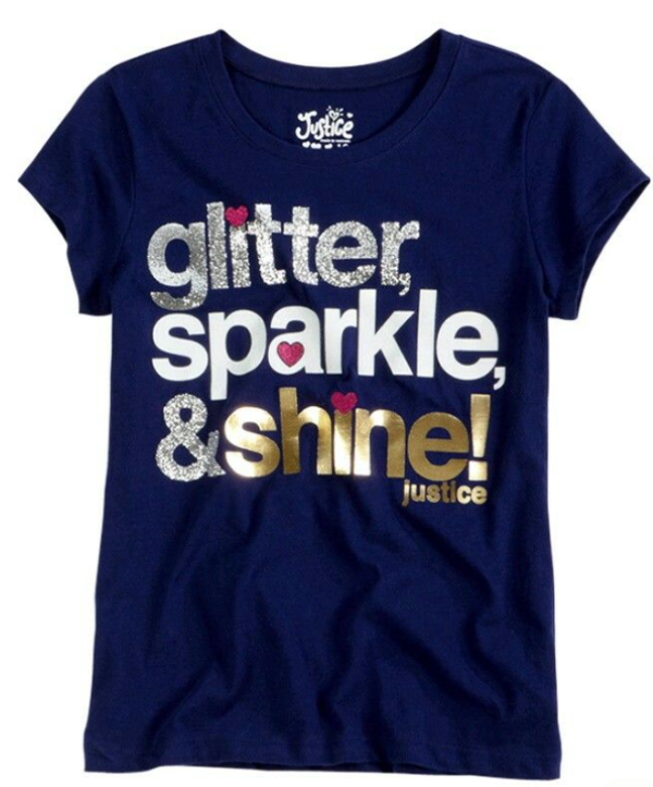 Girl Chest Print Regular Fit T-shirt.