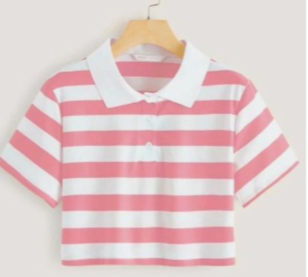 Girls Crop Classic Polo Shirt.