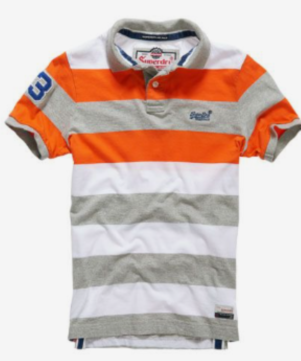 Men's Short Sleeve Stripe Polo Shirt.