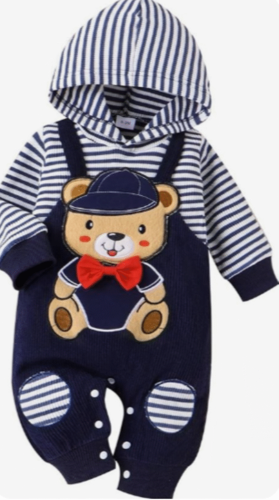 Newborn Hoodie Romper Fall Winter One-Piece Outfit Infant.