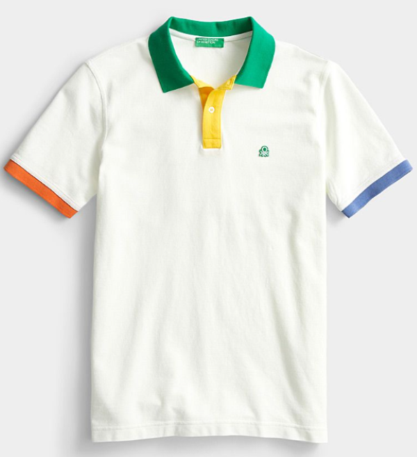 Toddler's Contrast Collar Sleeve Regular Fit Polo Shirt.