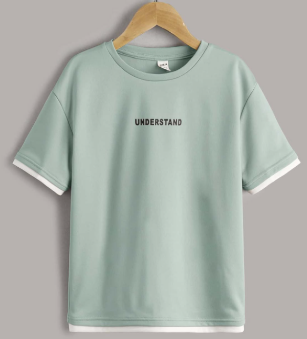 Toddler's Crew Neck Short Sleeve T-shirt.