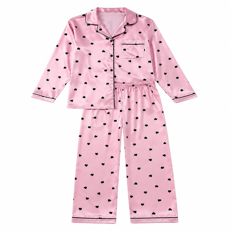 Wome's Satin Notch PJ Set